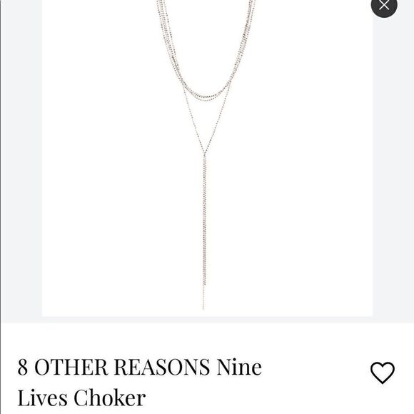NWT rhodium plated silver choker/lariat - Picture 1 of 8